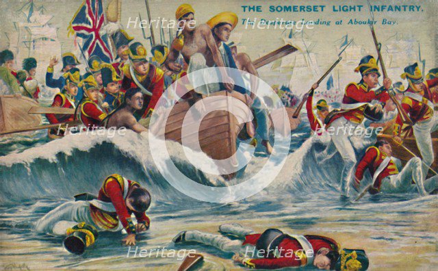 'The Somerset Light Infantry. The Desperate Landing at Aboukir Bay', 1801, (1939).  Artist: Unknown.