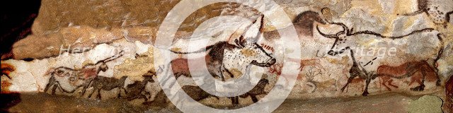 Panel of the Unicorn (Panel of the Black Bear) at Lascaux. Artist: Art of the Upper Paleolithic 