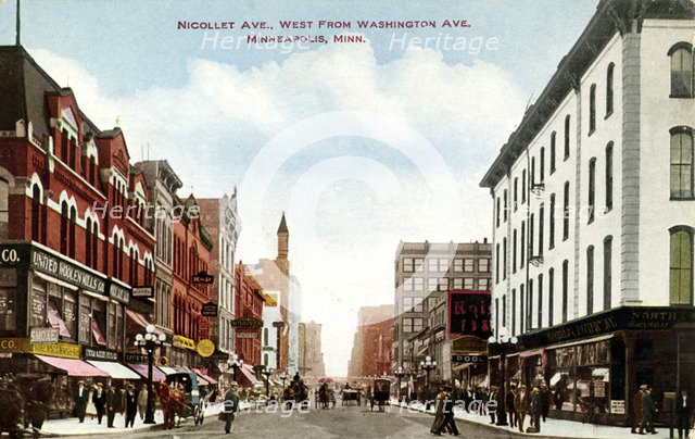 Nicollet Avenue, Minneapolis, Minnesota, USA, 1910. Artist: Unknown
