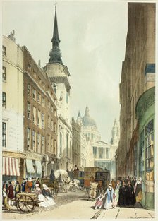 St. Paul's from Ludgate Hill, plate 24 from Original Views of London as It Is, 1842. Creator: Thomas Shotter Boys.