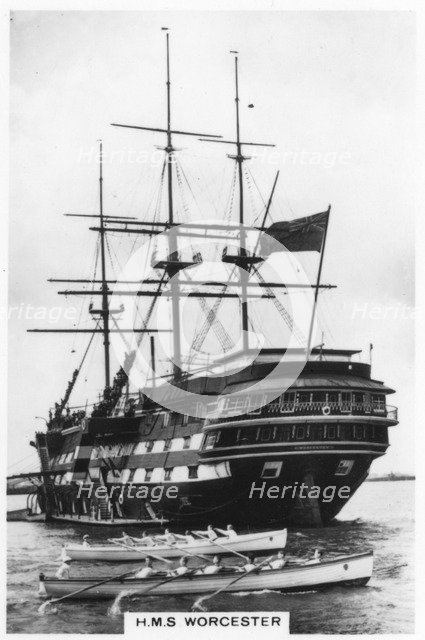 HMS 'Worcester', 1937. Artist: Unknown