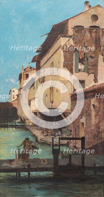 The tanneries of Via Capo di Lucca. Creator: Faccioli, Raffaele (1845-1916).