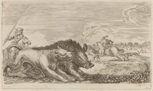 Boar Chased by a Dog. Creator: Stefano della Bella.