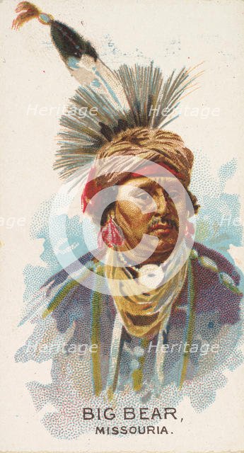 Big Bear, Missouria, from the American Indian Chiefs series (N2) for Allen & Ginter Cigare..., 1888. Creator: Allen & Ginter.