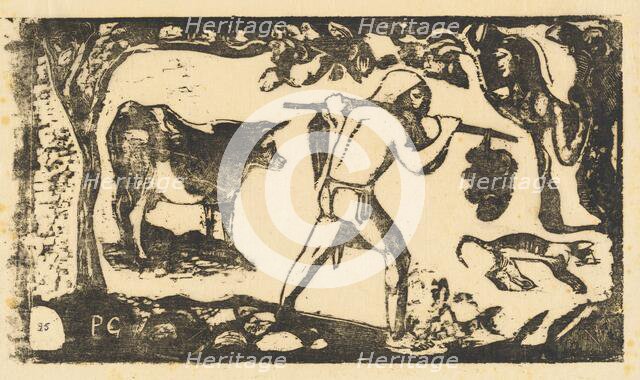 Tahitian Carrying Bananas (Le porteur de fei), in or after 1895. Creator: Paul Gauguin.