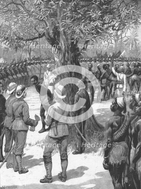 'The Graphic' Stanley Number; Execution of a Soudanese Mutineer at Mazamboni's, Albert Nyanza', 1890 Creator: Unknown.
