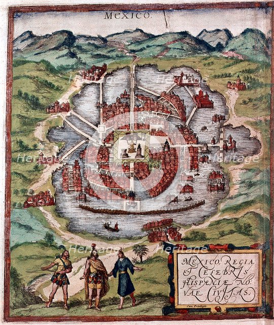 Mexico City in the early 16th century. Artist: Unknown