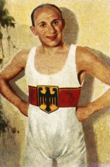 Kurt Leucht, German bantamweight wrestling champion, 1928. Creator: Unknown.