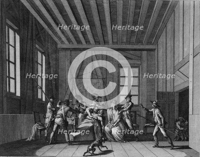 The Assassination of Jean-Paul Marat, c. 1795. Artist: Berthault, Pierre Gabriel (1748-1819)