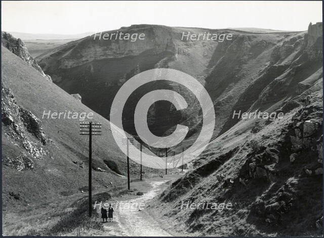 Winnats Pass, Castleton, High Peak, Derbyshire, 1930s. Creator: J Dixon Scott.