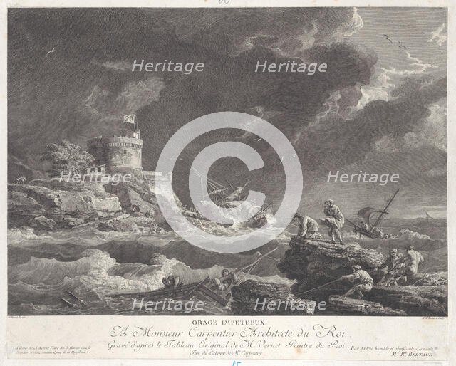 Impetuous Storm, ca. 1770. Creator: Bertaud.