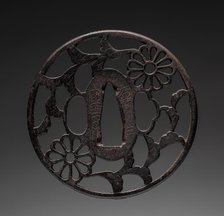 Sword Guard, late 17th century. Creator: Kuniyoshi (Japanese).