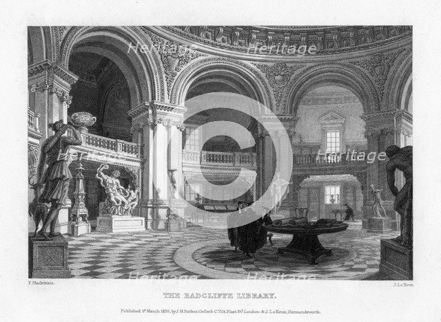 Interior of the Radcliffe Library, Oxford University, 1835.Artist: John Le Keux