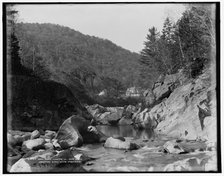 Saco River looking up near Bemis, Crawford Notch, White Mountains, c1900. Creator: Unknown.