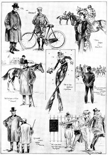 The Epsom Spring Meeting: sketches on the City and Suburban Day, 1898. Creator: Unknown.