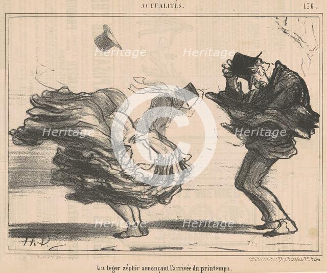 Un léger zéphir annoncant l'arrivée du printemps, 19th century. Creator: Honore Daumier.