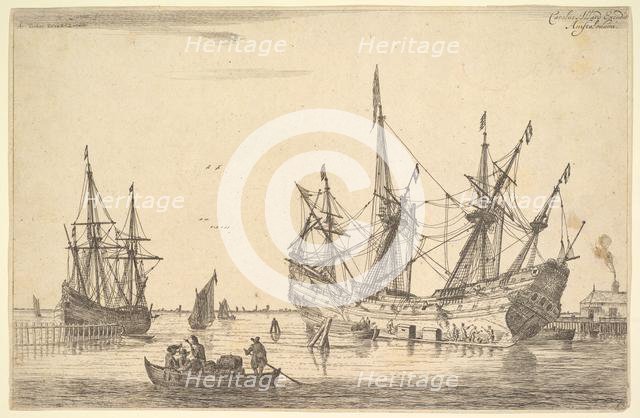 Men Caulking the Hull of a Ship, 17th century. Creator: Reinier Zeeman.