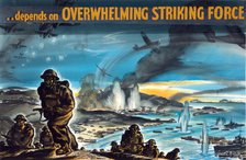 '[Victory]...depends on overwhelming striking force', World War II poster, between 1939 and 1946. Creators: Central Office of Information, Whitear.