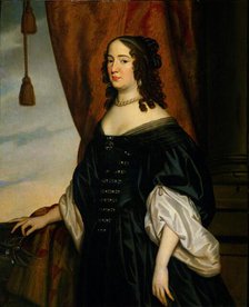 Portrait of Amalia van Solms (1602-75), 1650. Creator: Workshop of Gerard van Honthorst.