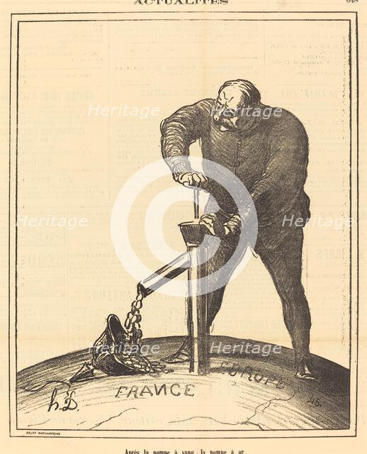 Après la pompe a sang, la pompe à or, 1871. Creator: Honore Daumier.