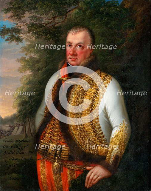 Portrait of Leopold Pálfy in a Landscape, 1800-1830. Creator: Unknown.