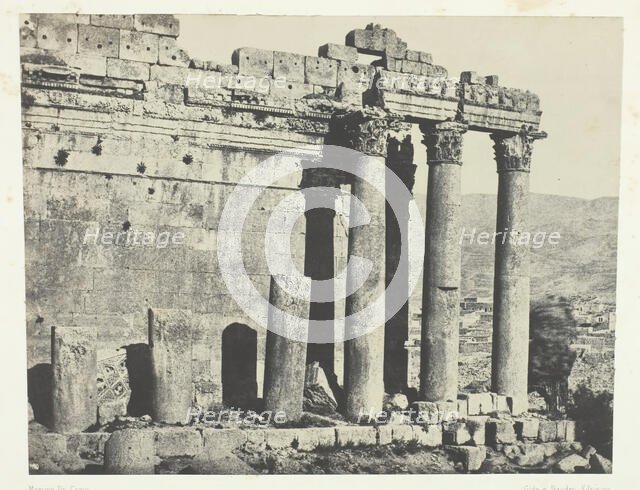 Baalbeck (Héliopolis), Temple Du Jupiter, Façade Occidentale; Syrie, 1849/51, printed 1852. Creator: Maxime du Camp.
