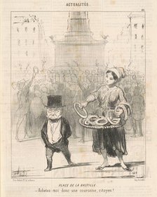 Place de la Bastille, 19th century. Creator: Honore Daumier.