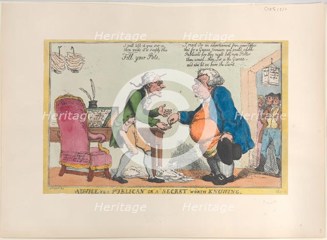 Advice to a Publican, or a Secret Worth Knowing, 1810., 1810. Creator: Thomas Rowlandson.