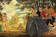 Figures in the Park, 1919. Creator: Somov, Konstantin Andreyevich (1869-1939).