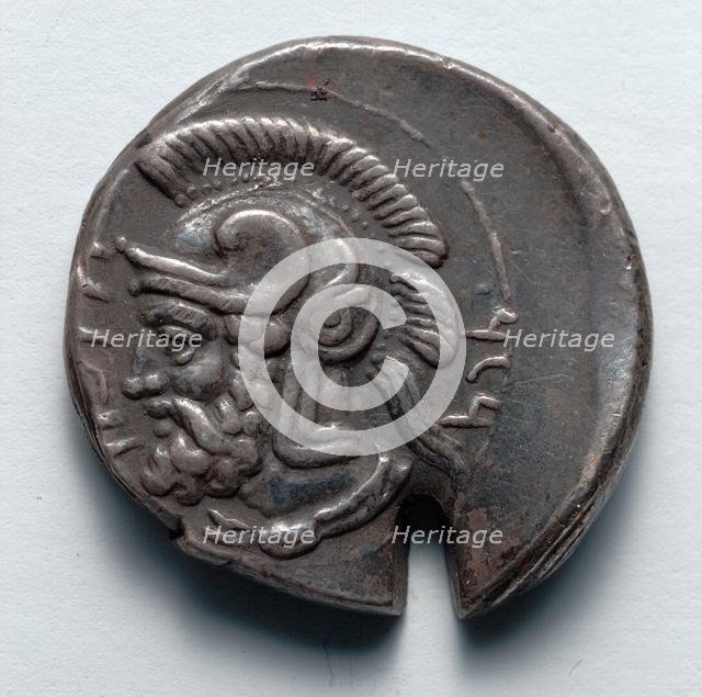 Stater: Ares (reverse), 379-374 BC. Creator: Unknown.