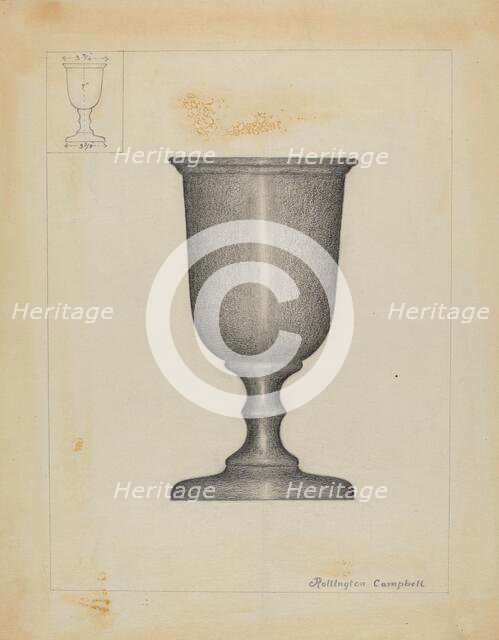 Pewter Cup, 1935/1942. Creator: Rollington Campbell.