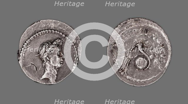 Denarius (Coin) Portraying Julius Caesar, 42 BCE, issued by L. Mussidius Longus. Creator: Unknown.