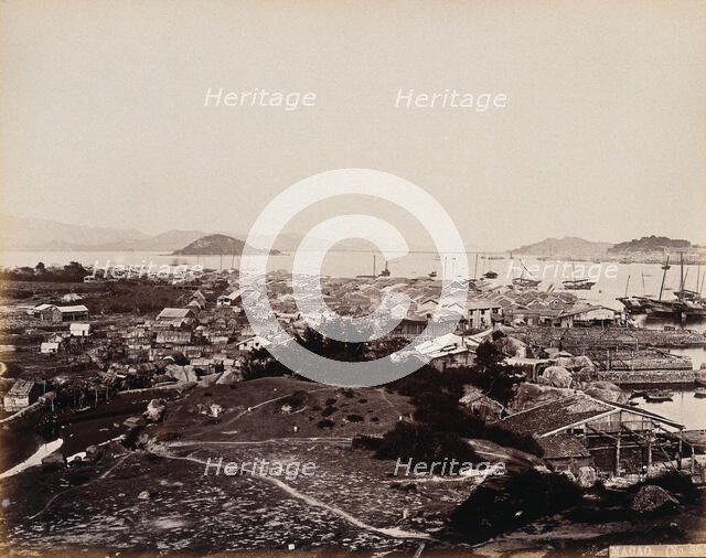 Macao Island: panoramic view across the inner harbour from Macao City, c1873. Creator: William Pryor Floyd.