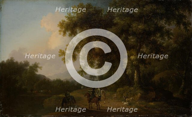 A Hunting Party at the Edge of a Forest, 1750. Creator: Friedrich Wilhelm Hirt.