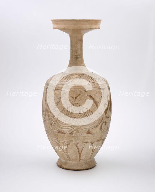 Vase with carved peony scrolls, about 1000. Creator: Unknown.