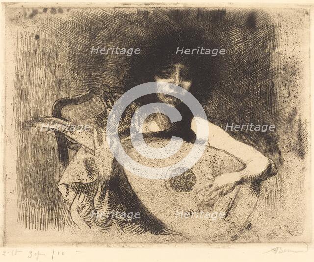 The Lute Player (La joueuse de luth), 1922. Creator: Paul Albert Besnard.