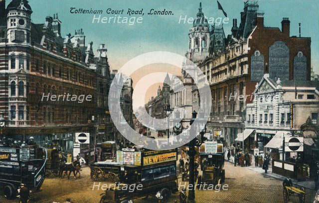 'Tottenham Court Road, London', 1915, (c1900-1930). Artist: Unknown.