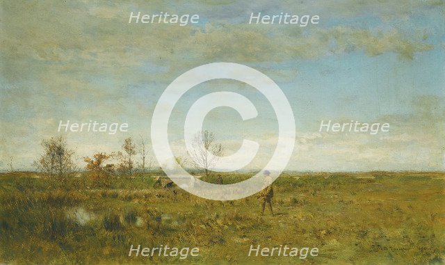 Hunters in Pont Long. Artist: Pokhitonov, Ivan Pavlovich (1850-1923)