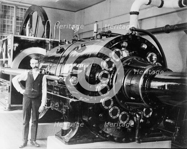 Part of air compressor at Ellison Hoist, Lead Homestake Mine, between 1900 and 1910. Creator: Unknown.