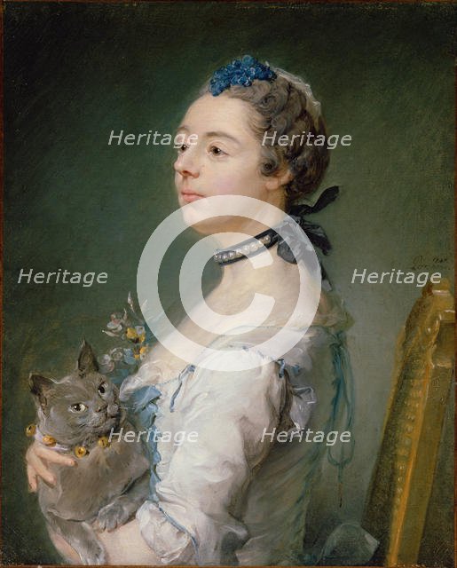 Magdaleine Pinceloup de la Grange, née de Parseval, 1747. Artist: Perronneau, Jean-Baptiste (1715-1783)