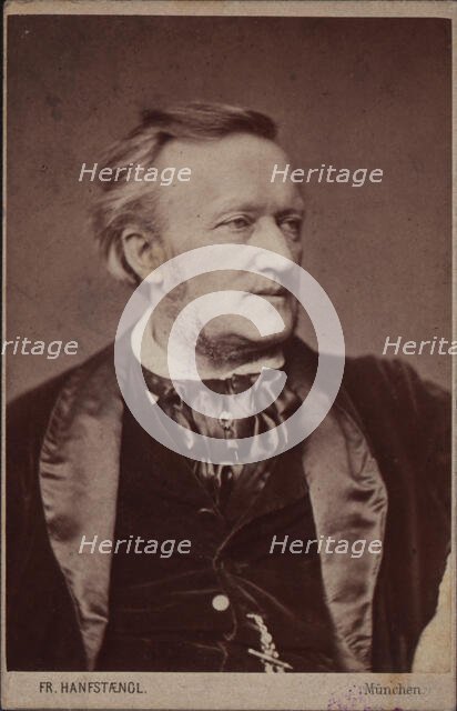 Portrait of the Composer Richard Wagner (1813-1883), before 1877. Creator: Hanfstaengl, Franz (1804-1877).