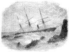 Wreck of the Chilian Steamer "Cazador", 1856.  Creator: Smyth.