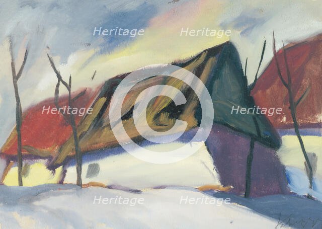 Village scene, c1930. Creator: Zolo Palugyay.