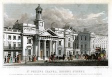 St Philip's Chapel, Regent Street, Westminster, London, 1827.Artist: J Tingle