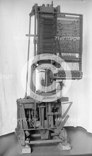 Mergenthaler, Ottmar, 2nd Linotype Machine with Band, Invented By Him; 3rd Design He..., 1917. Creator: Harris & Ewing.