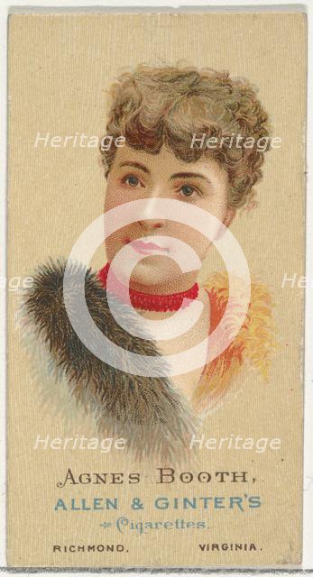 Agnes Booth, from World's Beauties, Series 2 (N27) for Allen & Ginter Cigarettes, 1888., 1888. Creator: Allen & Ginter.