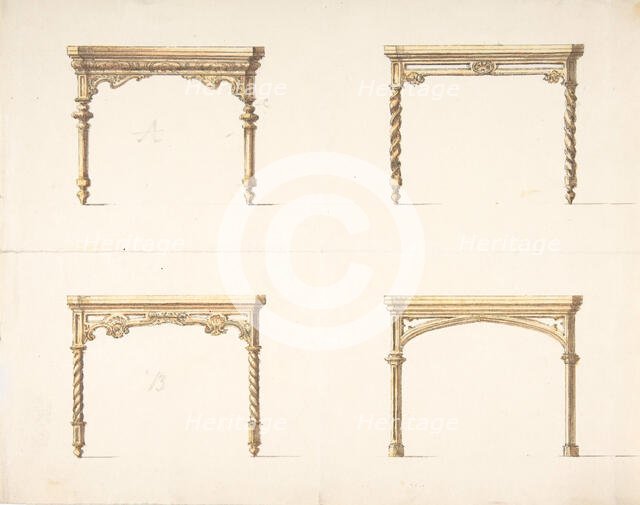 Design for Four Table Ends, early 19th century. Creator: Anon.
