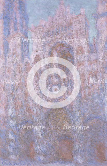 'Rouen Cathedral: setting sun (symphony in grey and pink)', 1892-94. Artist: Claude Monet.