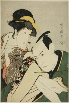 Ichikawa Yaozo III in the Role of Takebe Genzo and Iwai Kiyotaro in the Role of Tonami, 1796. Creator: Utagawa Toyokuni I.