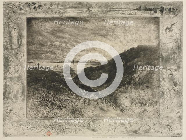 The Cliff: Bay of Saint-Malo, 1886-1890. Creator: Félix Hilaire Buhot (French, 1847-1898).